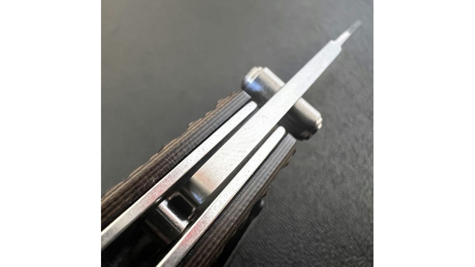 Hoffner Knives Folding Knife, 3.5in, 440c, Spear Point Blade, Chiseled Maduro Grip, Silver Smooth Blade, FK-S3SBS-CMA