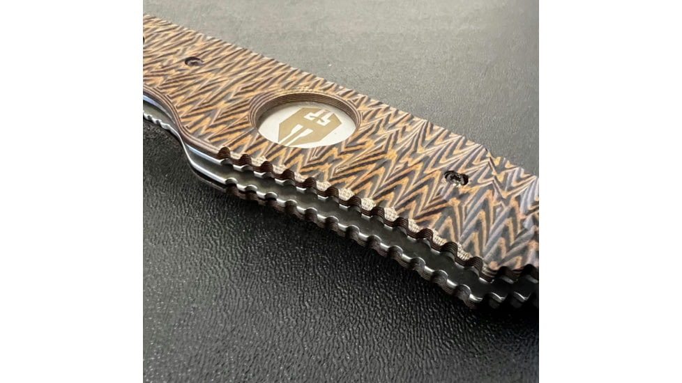 Hoffner Knives Folding Knife, 3.5in, 440c, Spear Point Blade, Chiseled Maduro Grip, Silver Smooth Blade, FK-S3SBS-CMA
