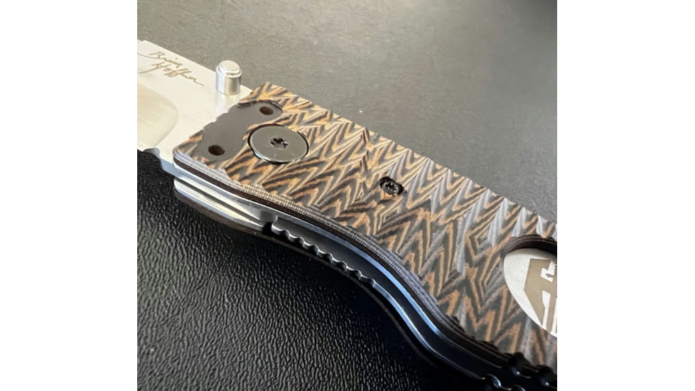 Hoffner Knives Folding Knife, 3.5in, 440c, Spear Point Blade, Chiseled Maduro Grip, Silver Smooth Blade, FK-S3SBS-CMA