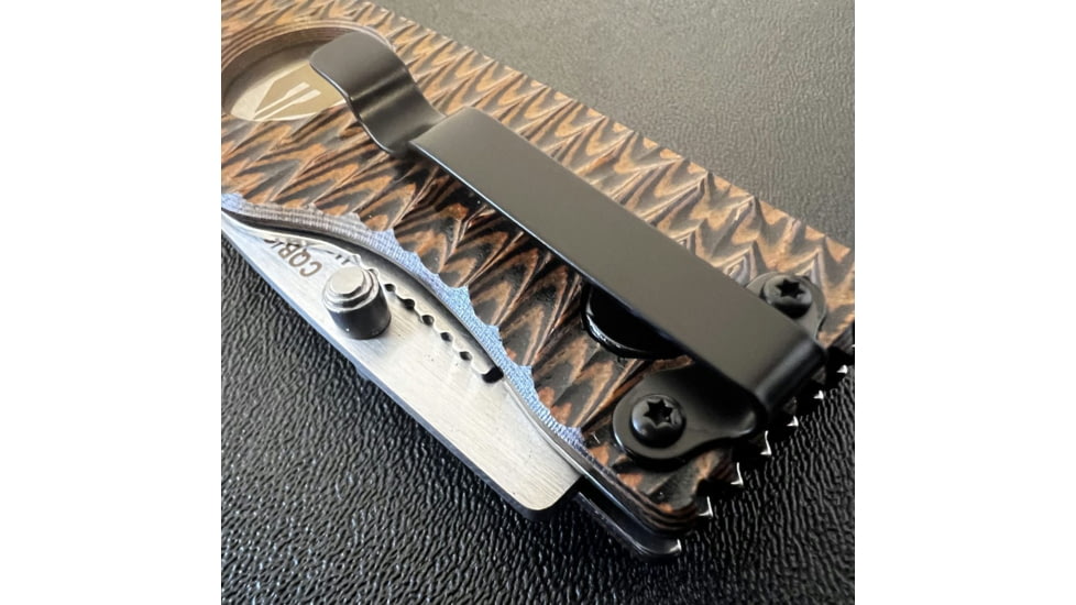 Hoffner Knives Folding Knife, 3.5in, 440c, Spear Point Blade, Chiseled Maduro Grip, Silver Smooth Blade, FK-S3SBS-CMA