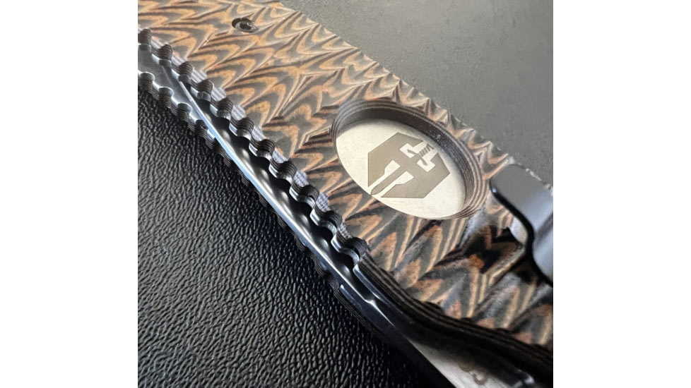 Hoffner Knives Folding Knife, 3.5in, 440c, Spear Point Blade, Chiseled Maduro Grip, Silver Smooth Blade, FK-S3SBS-CMA