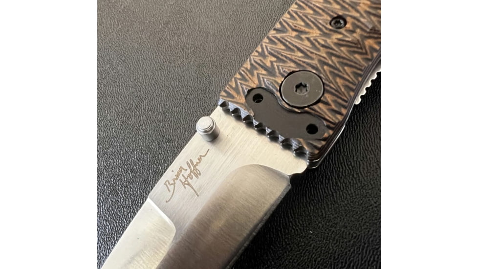 Hoffner Knives Folding Knife, 3.5in, 440c, Spear Point Blade, Chiseled Maduro Grip, Silver Smooth Blade, FK-S3SBS-CMA