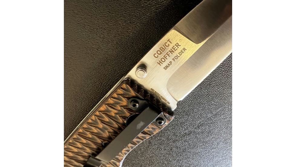 Hoffner Knives Folding Knife, 3.5in, 440c, Spear Point Blade, Chiseled Maduro Grip, Silver Smooth Blade, FK-S3SBS-CMA