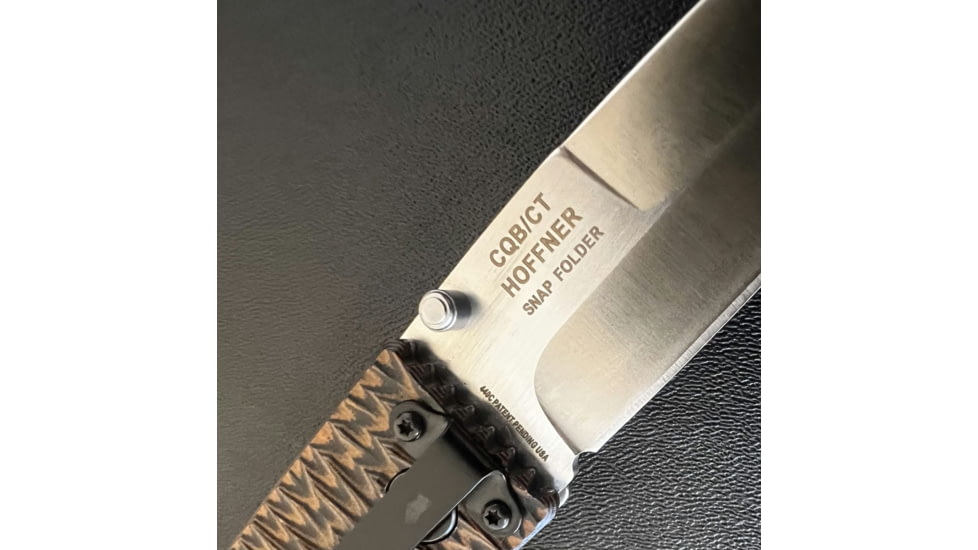 Hoffner Knives Folding Knife, 3.5in, 440c, Spear Point Blade, Chiseled Maduro Grip, Silver Smooth Blade, FK-S3SBS-CMA