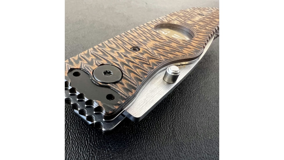 Hoffner Knives Folding Knife, 3.5in, 440c, Spear Point Blade, Chiseled Maduro Grip, Silver Smooth Blade, FK-S3SBS-CMA