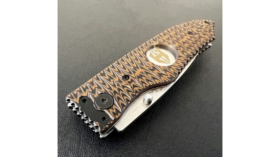 Hoffner Knives Folding Knife, 3.5in, 440c, Spear Point Blade, Chiseled Maduro Grip, Silver Smooth Blade, FK-S3SBS-CMA