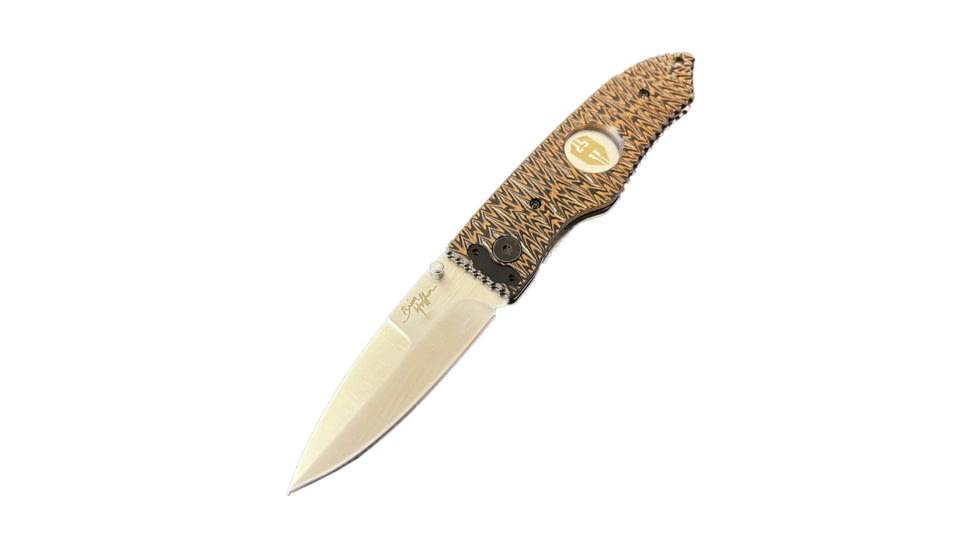 Hoffner Knives Folding Knife, 3.5in, 440c, Spear Point Blade, Chiseled Maduro Grip, Silver Smooth Blade, FK-S3SBS-CMA