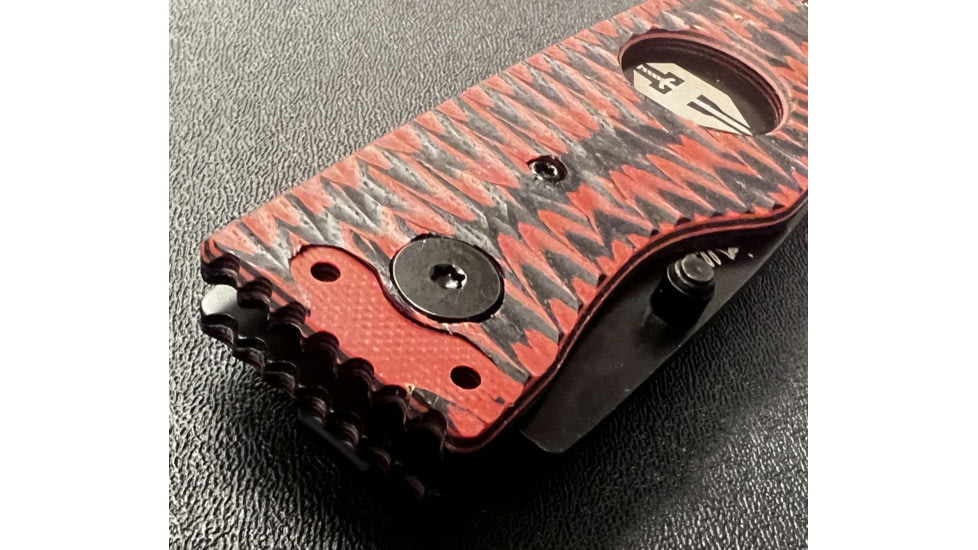 Hoffner Knives Folding Knife, 3.5in, 440c, Spear Point Blade, Chiseled Nightstalker Grip, Black Combo Blade, FK-S3CBK-CRB