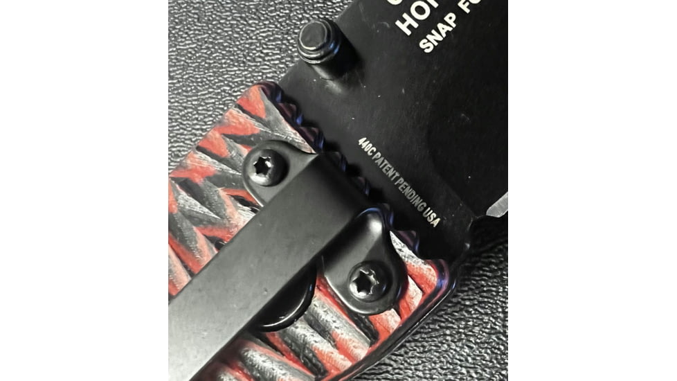 Hoffner Knives Folding Knife, 3.5in, 440c, Spear Point Blade, Chiseled Nightstalker Grip, Black Smooth Blade, FK-S3SBK-CRB