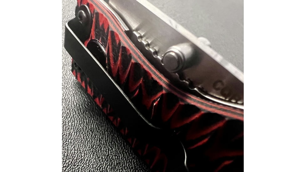 Hoffner Knives Folding Knife, 3.5in, 440c, Spear Point Blade, Chiseled Nightstalker Grip, Silver Smooth Blade, FK-S3SBS-CRB