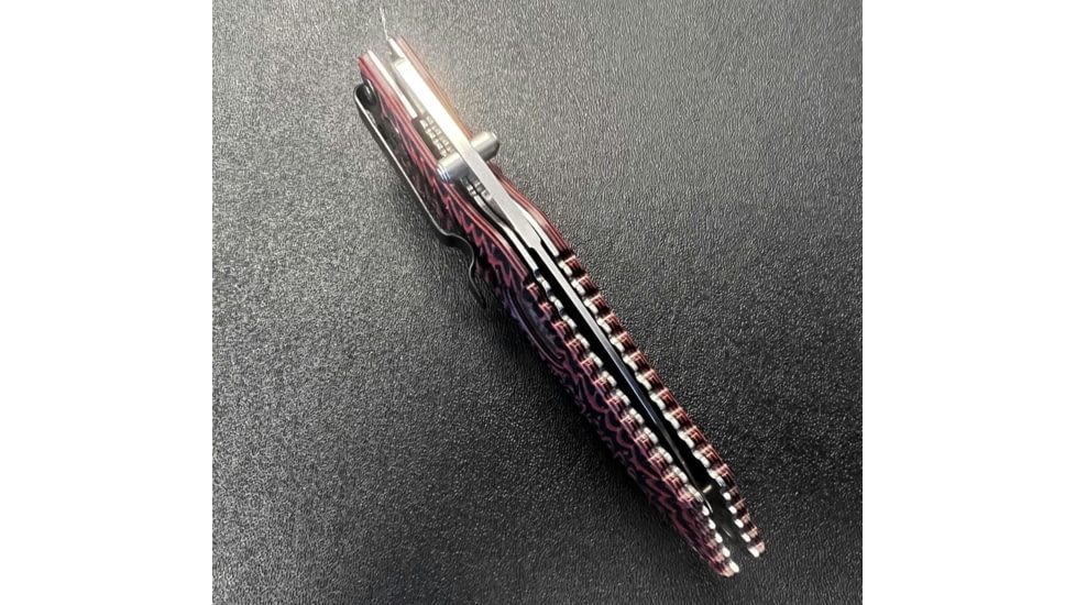 Hoffner Knives Folding Knife, 3.5in, 440c, Spear Point Blade, Chiseled Nightstalker Grip, Silver Smooth Blade, FK-S3SBS-CRB