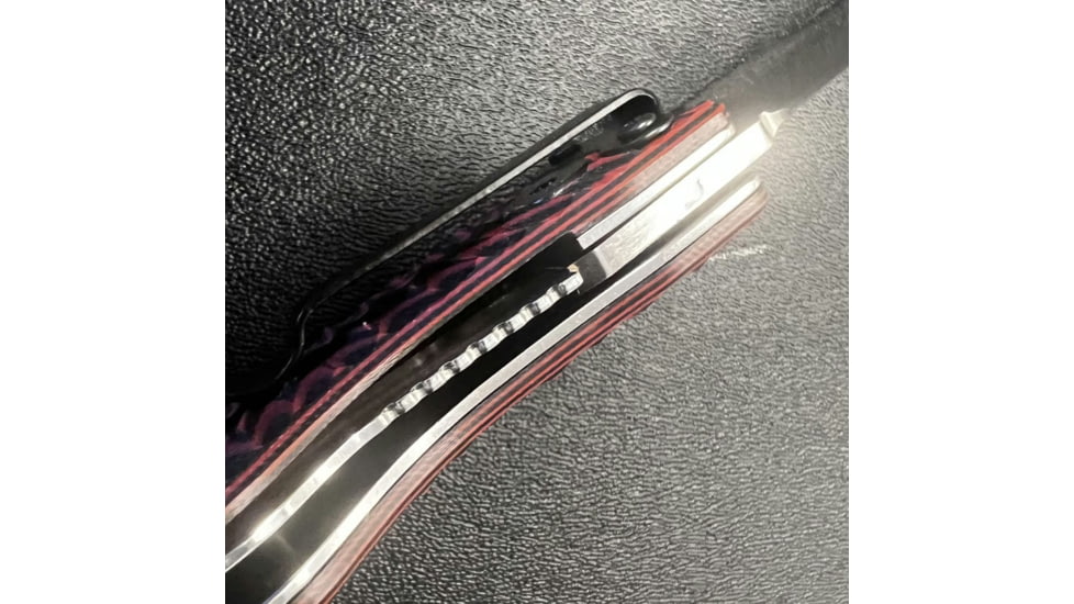 Hoffner Knives Folding Knife, 3.5in, 440c, Spear Point Blade, Chiseled Nightstalker Grip, Silver Smooth Blade, FK-S3SBS-CRB