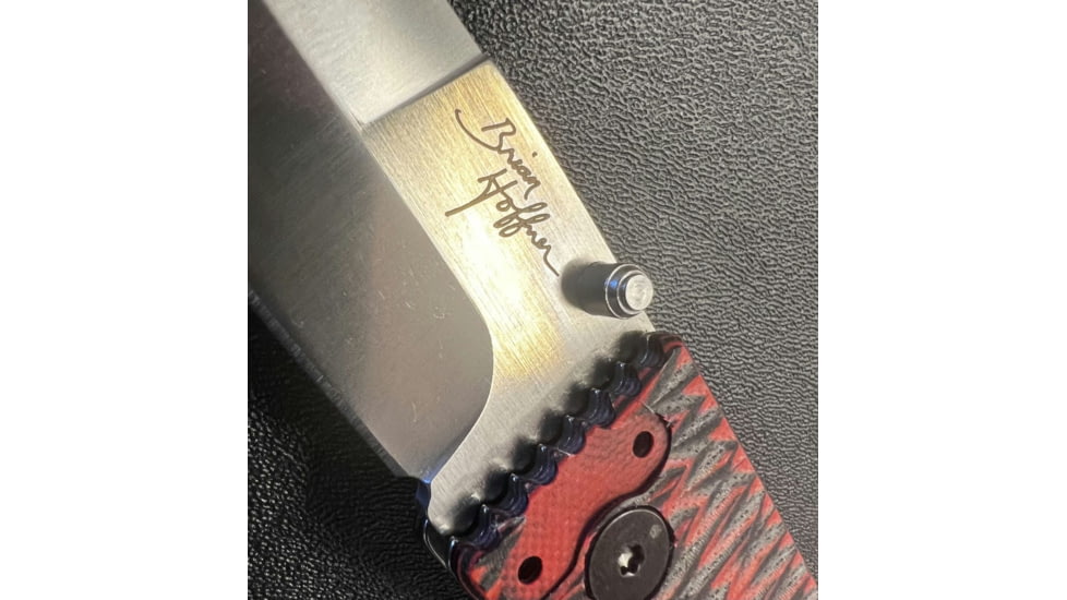 Hoffner Knives Folding Knife, 3.5in, 440c, Spear Point Blade, Chiseled Nightstalker Grip, Silver Smooth Blade, FK-S3SBS-CRB