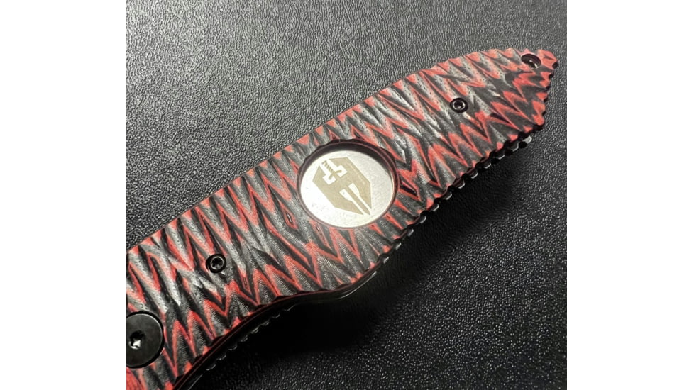 Hoffner Knives Folding Knife, 3.5in, 440c, Spear Point Blade, Chiseled Nightstalker Grip, Silver Smooth Blade, FK-S3SBS-CRB