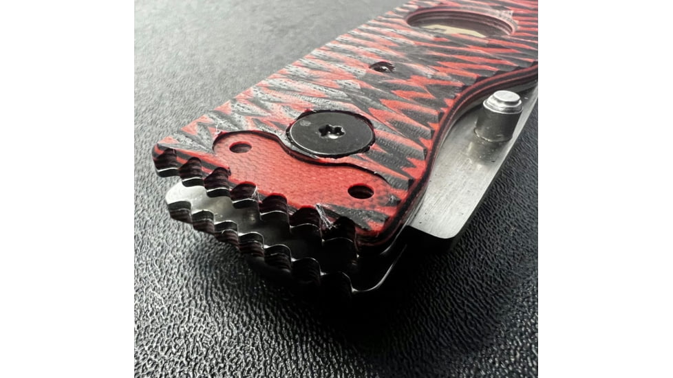 Hoffner Knives Folding Knife, 3.5in, 440c, Spear Point Blade, Chiseled Nightstalker Grip, Silver Smooth Blade, FK-S3SBS-CRB