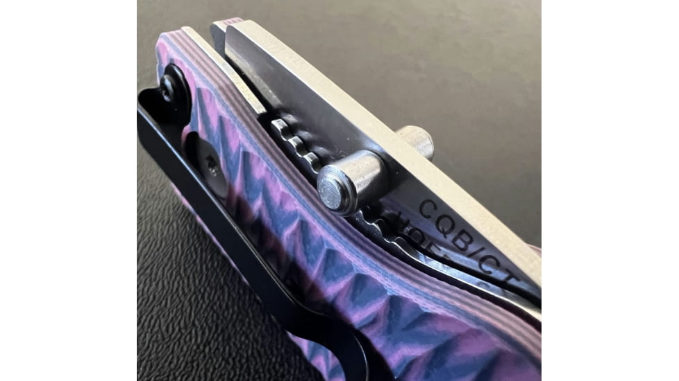 Hoffner Knives Folding Knife, 3.5in, 440c, Spear Point Blade, Chiseled Valkyrie Grip, Silver Smooth Blade, FK-S3SBS-CPG