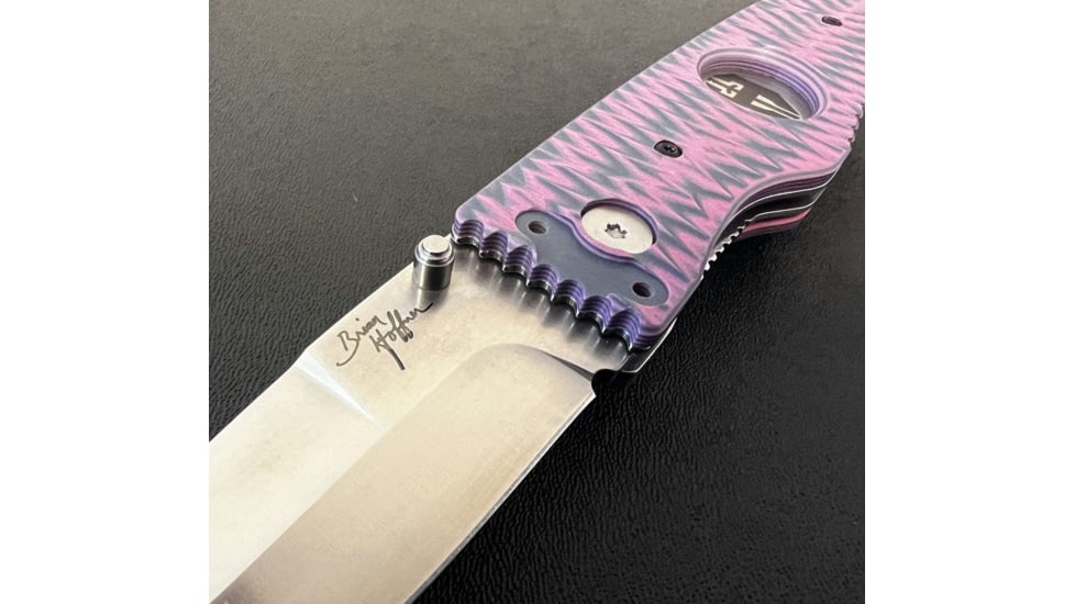 Hoffner Knives Folding Knife, 3.5in, 440c, Spear Point Blade, Chiseled Valkyrie Grip, Silver Smooth Blade, FK-S3SBS-CPG