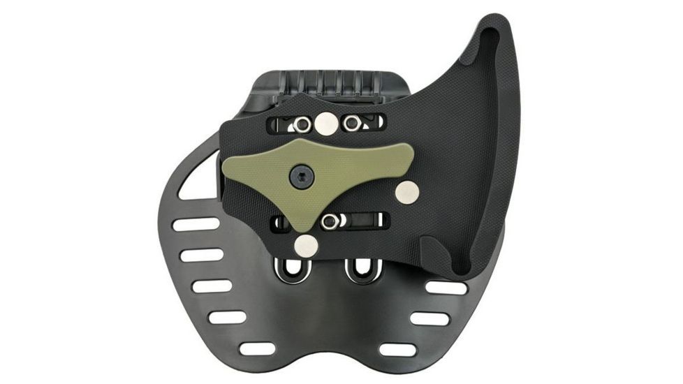 Hogue EX-T01 Tomahawk,S-7 Black Blade,G10 Olive Drab Green Scales,Sheath 35778