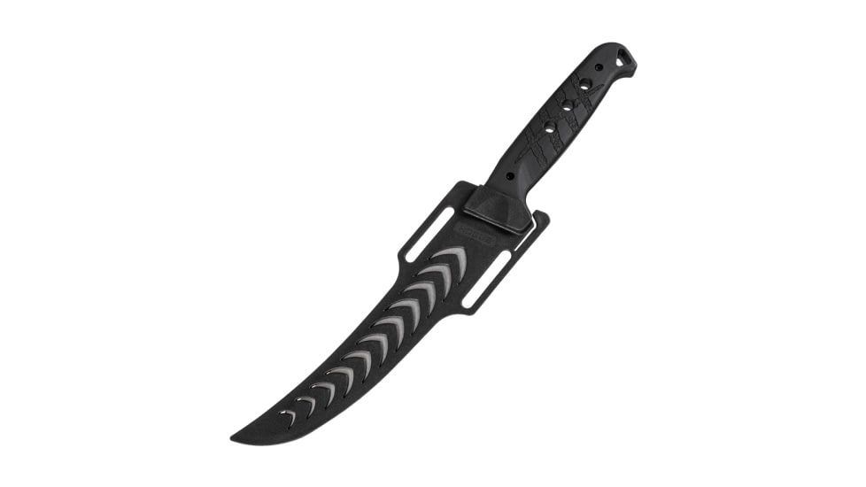 Hogue Bone Flex 7.125in Fixed Blade Knife, Stainless Steel Blade, Nylon Handle, Tumbled, Black, 35750