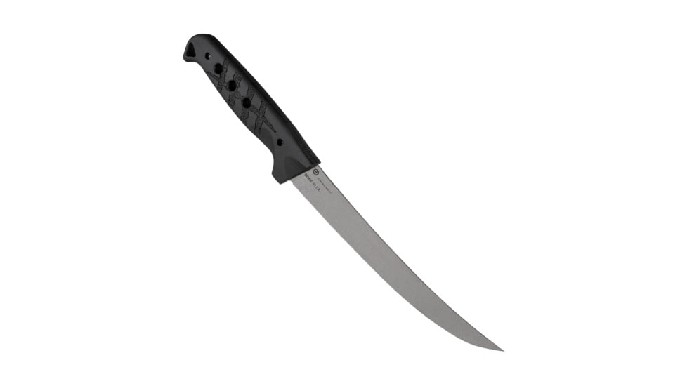 Hogue Bone Flex 7.125in Fixed Blade Knife, Stainless Steel Blade, Nylon Handle, Tumbled, Black, 35750