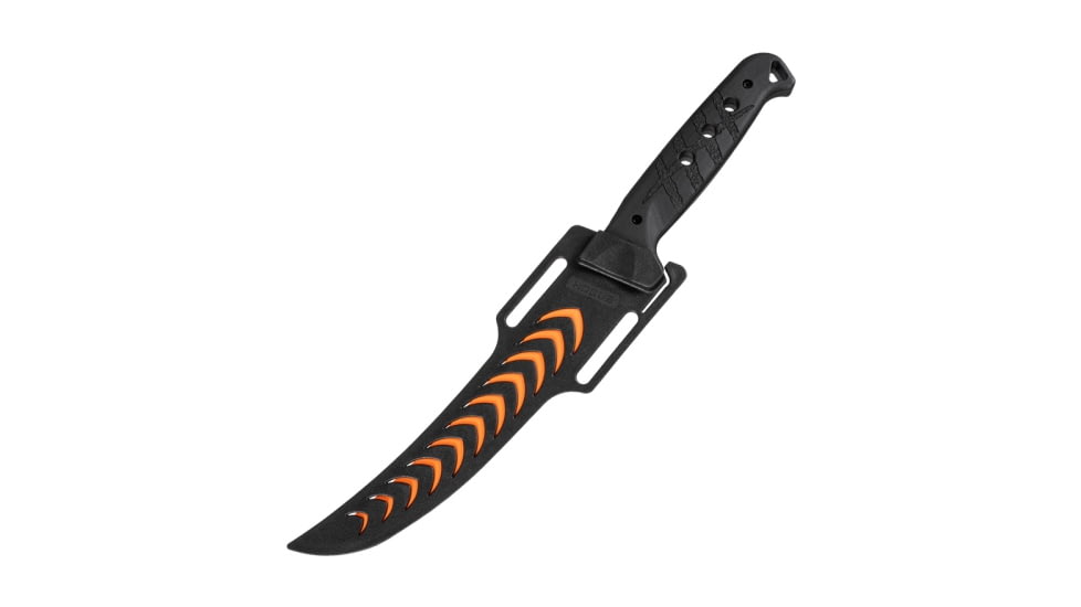 Hogue Bone Flex 7.125in Fixed Blade Knife, Stainless Steel Blade, Nylon Handle, Hi-Viz Orange Cerakote, Black, 35757