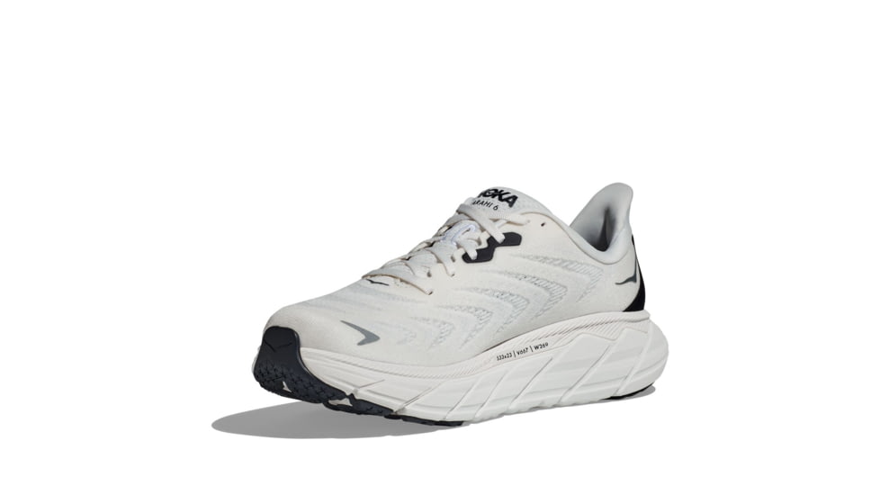 Hoka Arahi 6 Road Running Shoes - Mens, Blanc De Blanc/Steel Wool, 10D, 1123194-BDBSW-10D