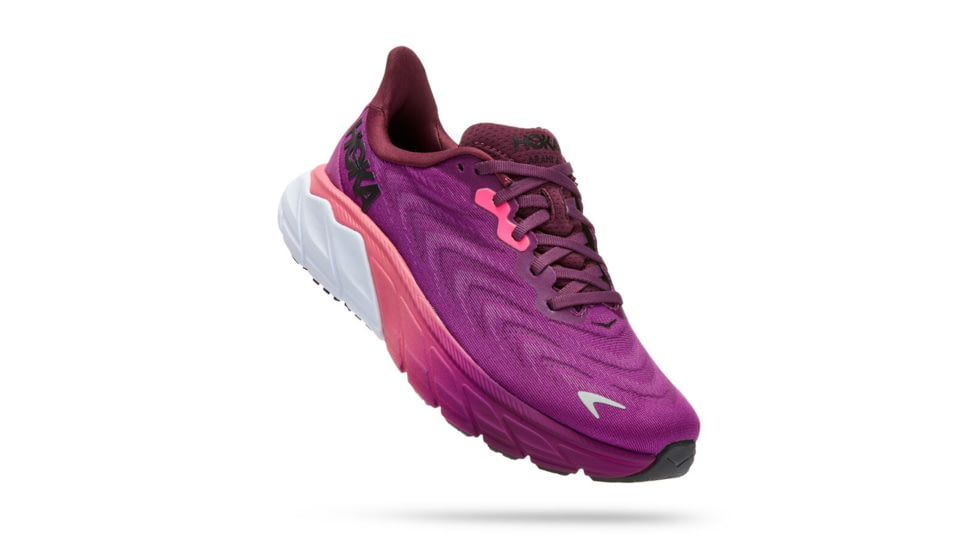 Hoka Arahi 6 Road Running - Womens, Grape Wine / Beautyberry, 08.5B, 1123195-GWBY-08.5B