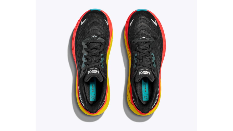 Hoka Arahi 6 Running Shoes - Mens, Black/Flame, 12D, 1123194-BFLM-12D