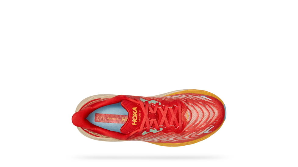 Hoka Arahi 6 Running Shoes - Mens, Fiesta / Amber Yellow, 11D, 1123194-FAYW-11D