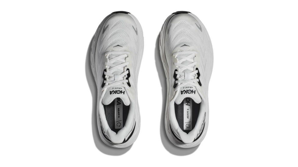 Hoka Arahi 6 Wide Road Running Shoes - Mens, Blanc De Blanc/Steel Wool, 11EE, 1123196-BDBSW-11EE