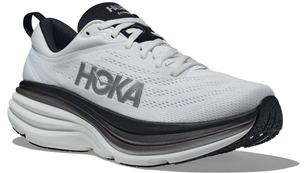Hoka Bondi 8 Road Running Shoes - Mens, White/Black, 07D, 1123202-WBLC-07D