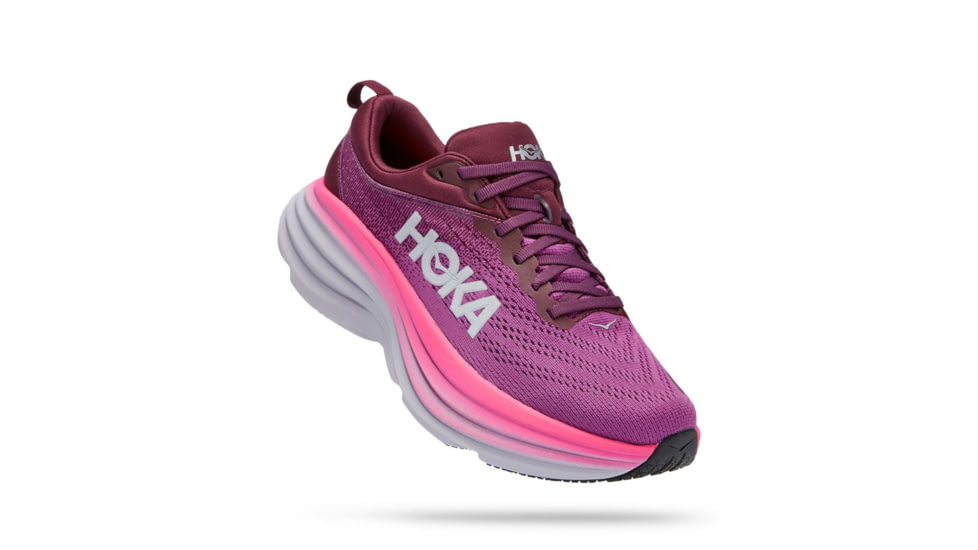 Hoka Bondi 8 Road Running - Womens, Beautyberry / Grape Wine, 10B, 1127952-BGWN-10B