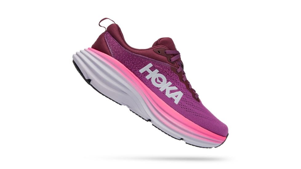 Hoka Bondi 8 Road Running - Womens, Beautyberry / Grape Wine, 10B, 1127952-BGWN-10B