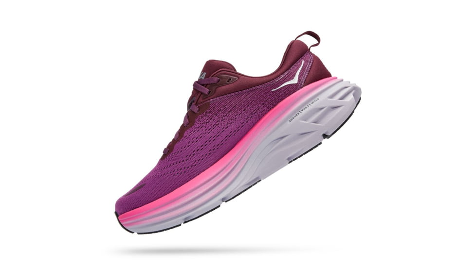 Hoka Bondi 8 Road Running - Womens, Beautyberry / Grape Wine, 10B, 1127952-BGWN-10B