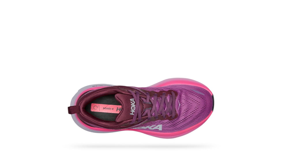 Hoka Bondi 8 Road Running - Womens, Beautyberry / Grape Wine, 10B, 1127952-BGWN-10B