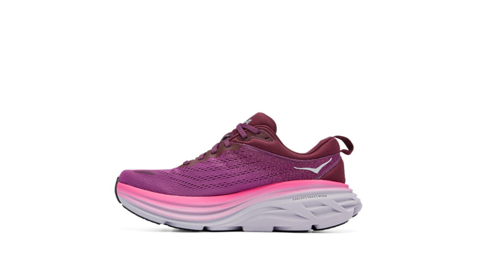 Hoka Bondi 8 Road Running - Womens, Beautyberry / Grape Wine, 10B, 1127952-BGWN-10B