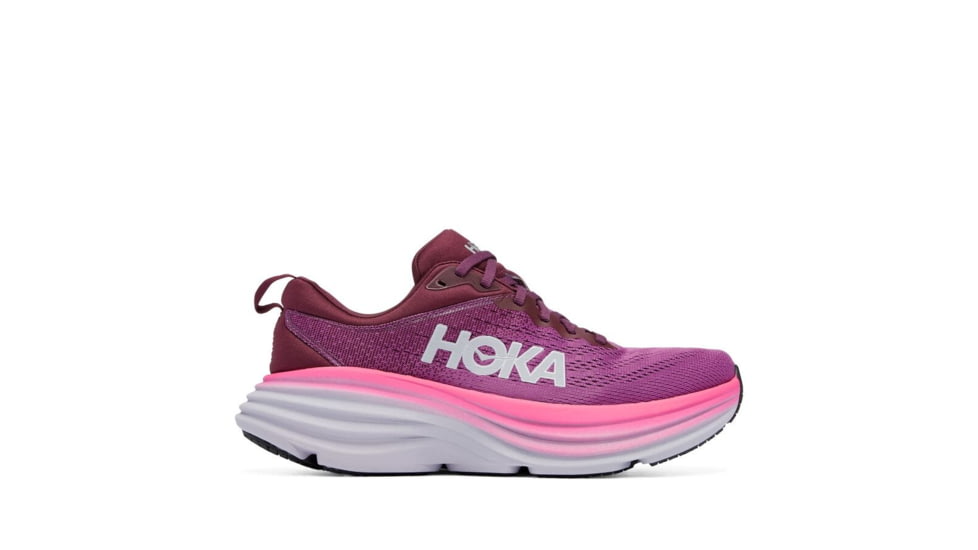 Hoka Bondi 8 Road Running - Womens, Beautyberry / Grape Wine, 10B, 1127952-BGWN-10B