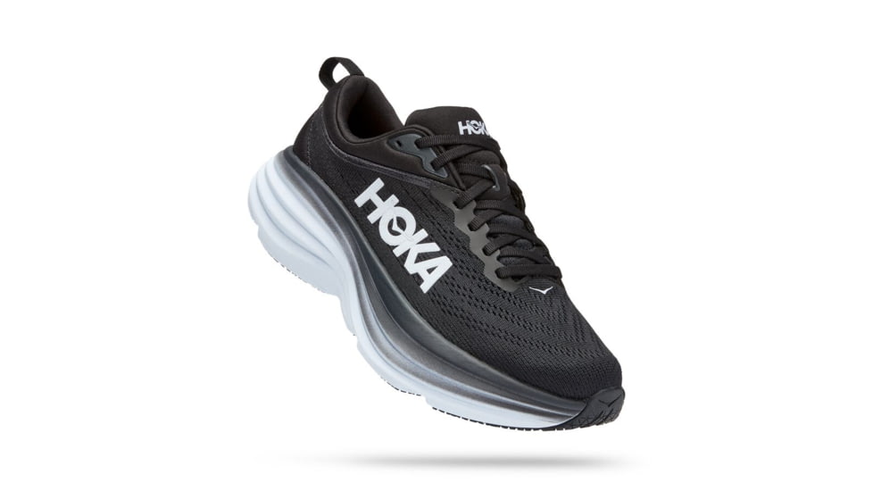 Hoka Bondi 8 Road Running - Womens, Black / White, 11B, 1127952-BWHT-11B