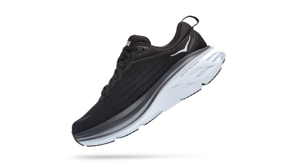 Hoka Bondi 8 Road Running - Womens, Black / White, 11B, 1127952-BWHT-11B