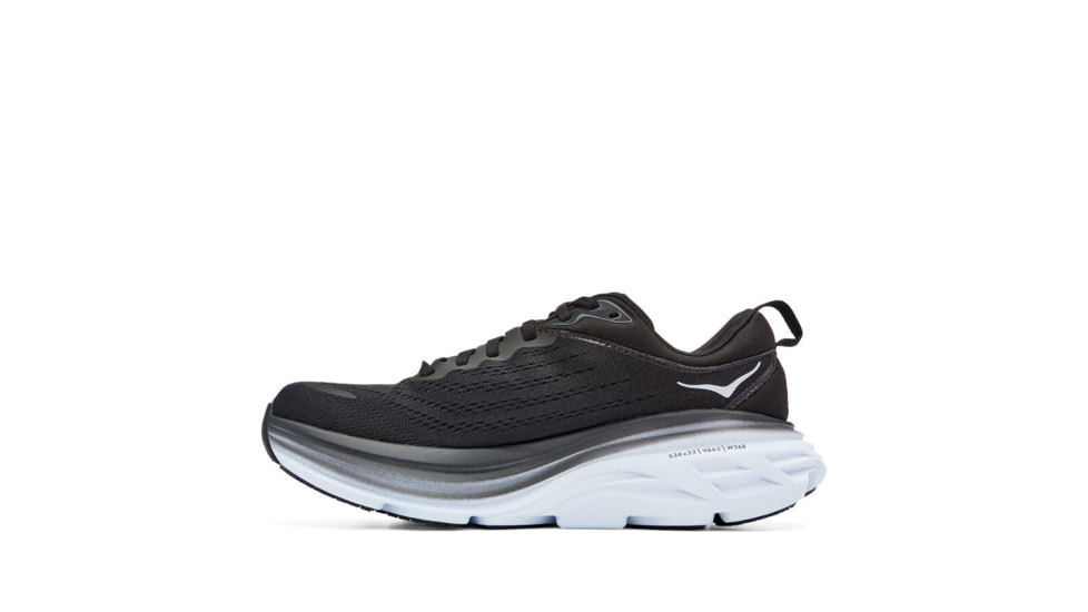 Hoka Bondi 8 Road Running - Womens, Black / White, 11B, 1127952-BWHT-11B