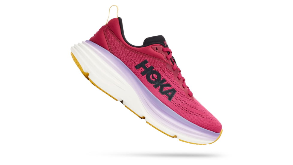 Hoka Bondi 8 Road Running - Womens, Cherries Jubilee/Pink Yarrow, 9B, 1127952-CJPY-09B