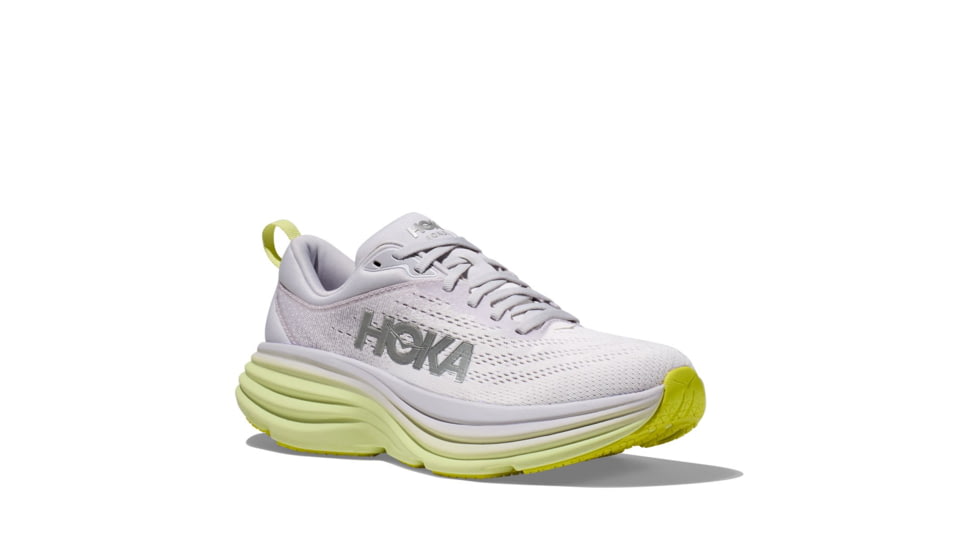 Hoka Bondi 8 Road Running - Womens, Nimbus Cloud/Luminary Green, 9B, 1127952-NCLG-09B