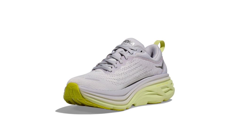 Hoka Bondi 8 Road Running - Womens, Nimbus Cloud/Luminary Green, 9B, 1127952-NCLG-09B