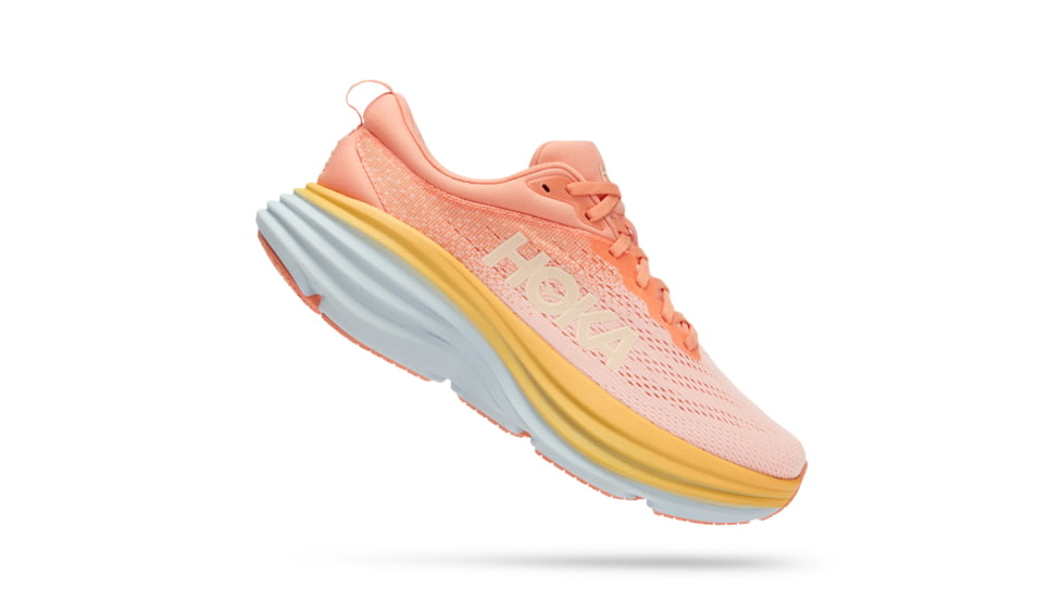 Hoka Bondi 8 Road Running - Womens, Shell Coral / Peach Parfait, 09B, 1127952-SCPP-09B