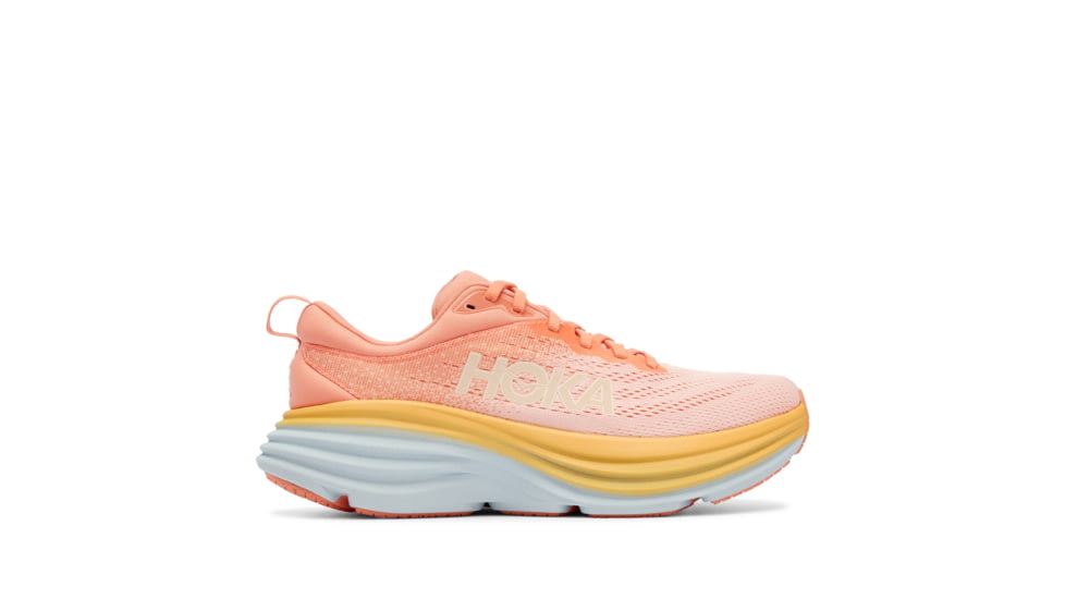 Hoka Bondi 8 Road Running - Womens, Shell Coral / Peach Parfait, 09B, 1127952-SCPP-09B