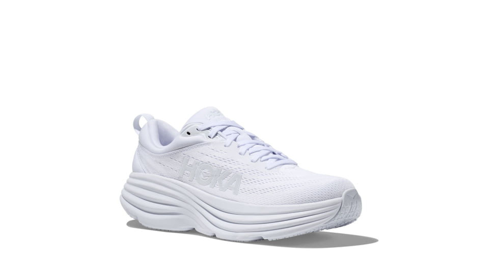 Hoka Bondi 8 Road Running - Womens, White/White, 9B, 1127952-WWH-09B