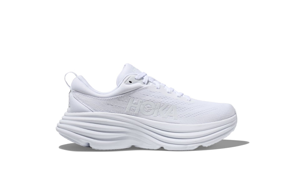 Hoka Bondi 8 Road Running - Womens, White/White, 9B, 1127952-WWH-09B