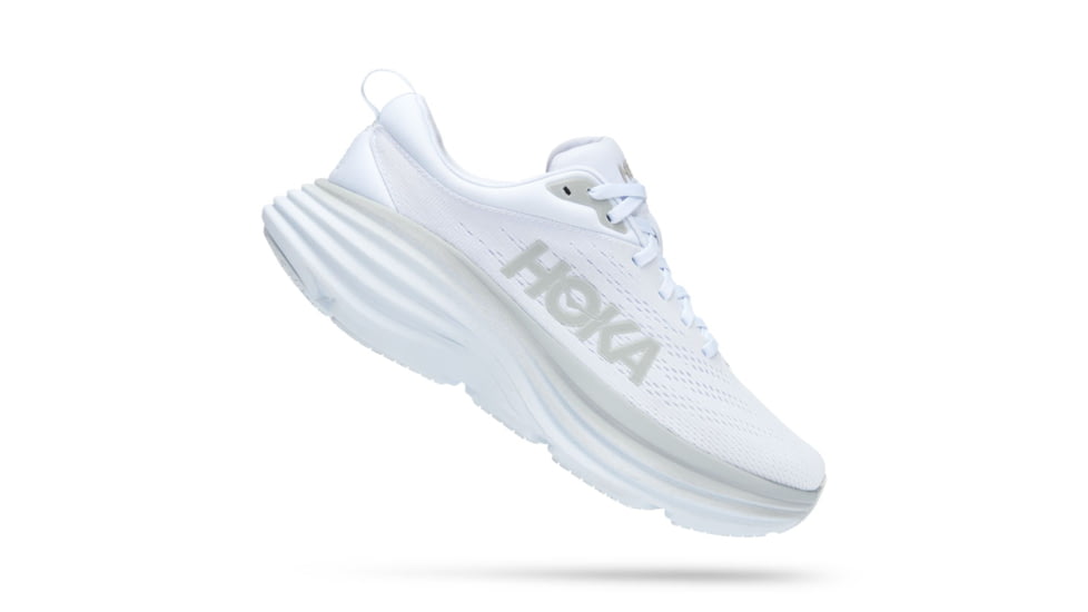 Hoka Bondi 8 Road Running - Womens, White/White, 9B, 1127952-WWH-09B