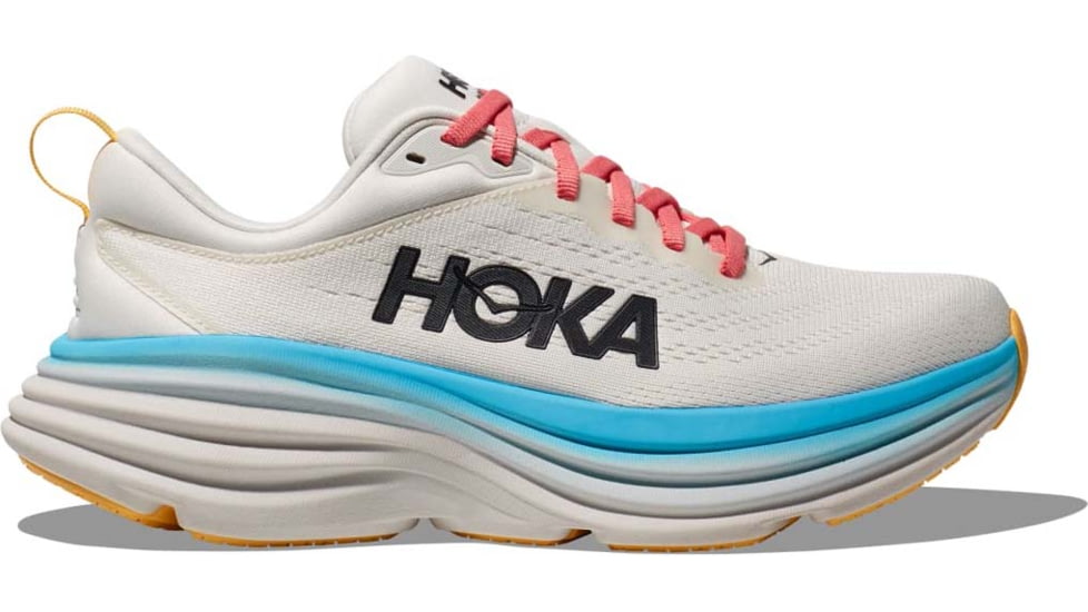 Hoka Bondi 8 Shoes - Womens, Blanc De Blanc/Swim Day, 6.5, 1127952-BSW-06.5B