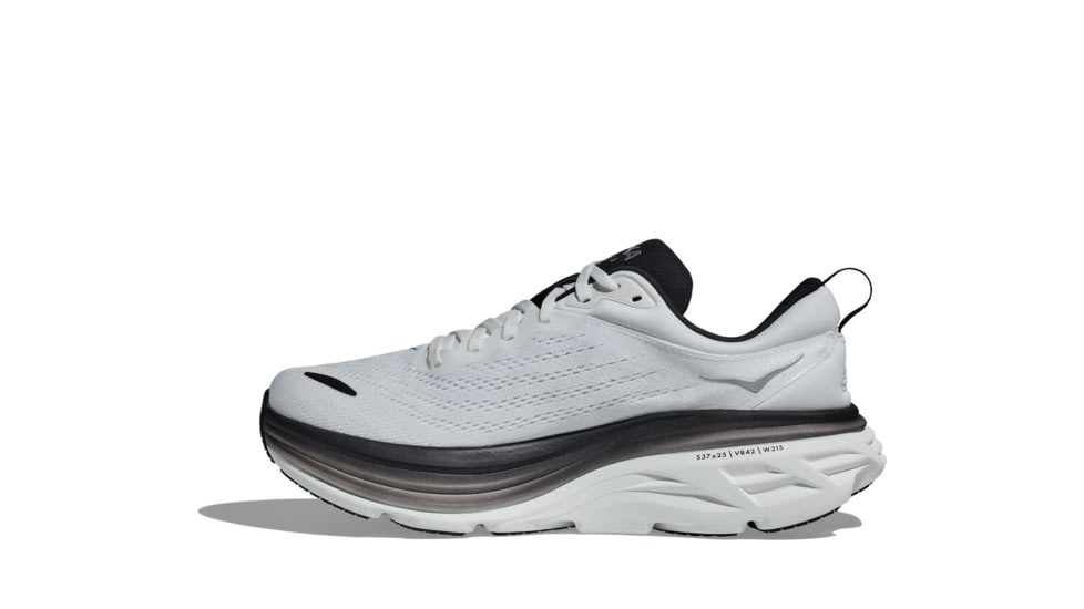 Hoka Bondi 8 Wide Road Running Shoes - Mens, White/Black, 07.5EE, 1127953-WBLC-07.5EE